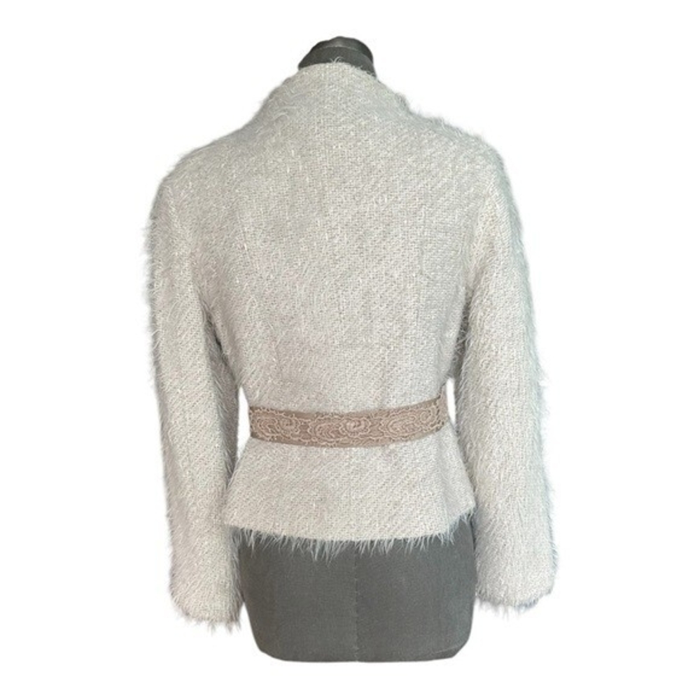 Maria Grazia Severi Wool Blend Blazer Beige Brown Bow Detail Jacket IT 44 US M - Picture 6 of 9